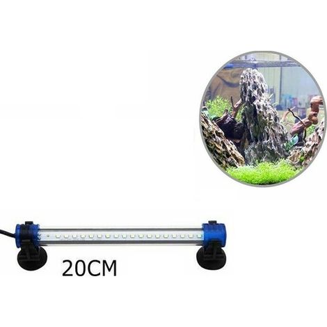 BARRA LED LAMPADA ACQUARIO IMPERMEABILE WATERPROOF IMMERSIONE LUCE BIANCA 20CM