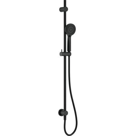Set doccia con barra di scorrimento e connettore a scomparsa finitura nera - Stapol