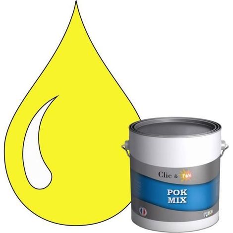 Peinture d'Accroche et Finition 2 en 1 - POK - Jaune Zinc - Acrylique Satinée - 3L - Multi-supports (1/4)