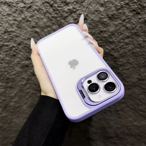 (iPhone 13, violet clair) Coque pour iPhone, protection transparente pour l'objectif de l'appareil photo.