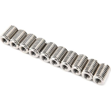 Réducteur M10 Vers M8,Adaptateur De Filetage M5 M10,Inserts De Verrouillage De Filetage 10 Pièces Réducteur D'Écrou D'Insertion Outil De Réparation De Fente De Filetage Standard Composants De Manchon (1/5)