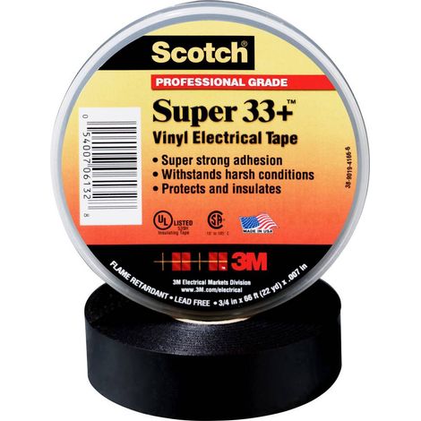3M 3M Deutschland SUPER33+-19X33 Nastro isolante Scotch® Nero (L x L) 33 m x 19 mm 1 pz.
