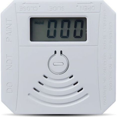 Détecteur de gaz Détecteur de fumée de monoxyde de carbone combiné Détecteur de fumée CO à piles avec écran d'affichage LED Flash Alarme sonore Motif d'avertissement sonore - blanche (1/4)