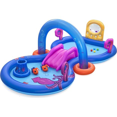 TrAdE Shop Traesio - Play Center Gonfiabile Sea Odyssey Piscina Scivolo Per Bambini 330x188x117cm 53167 - (1/5)