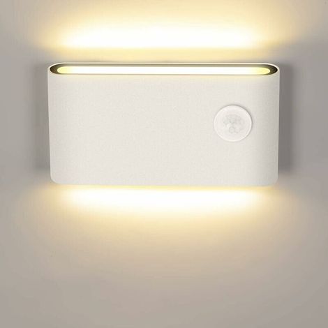 Candyse 12 W LED-Wandleuchte mit Bewegungsmelder, moderne Innen-/Außenwandleuchte, 3000 K Warmweiß, IP65, Induktionswandleuchte für Treppen, Flur, Balkon.