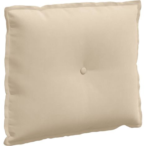 Back Pillow Cream 60 x 50 cm Microfibre Fabric vidaXL