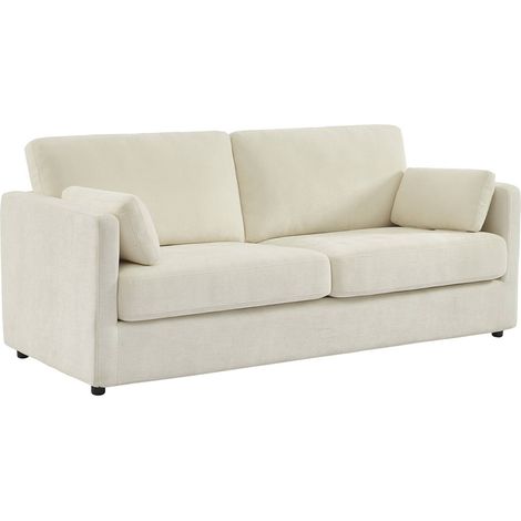 sweeek - 2-Sitzer-Sofa mit abnehmbaren Stoffbezügen, Stoff, Weiß
