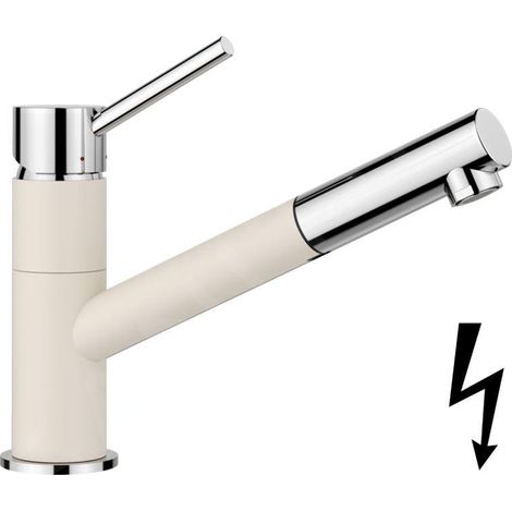 Blanco Kano S - Mitigeur d’évier avec bec extractible, blanc soft/chrome 527655 (1/2)
