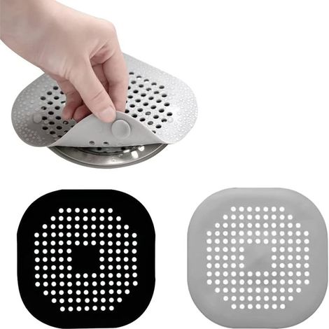 protectores de desagüe de silicona, filtro de fregadero con ventosa para eliminar el pelo en bañeras, duchas, desagües, cocinas, baños y lavaderos. (1/4)