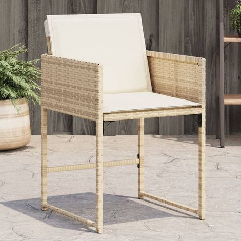Gartenstühle mit Kissen 4 Stk. Beige Poly Rattan vidaXL (1/5)