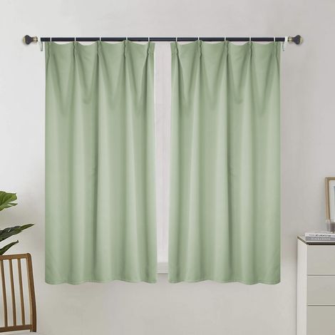 Rideau occultant pour salon, rideau isolant thermique, rideau à œillets, adapté aux portes-fenêtres (2 pièces, 100 x 110 cm).