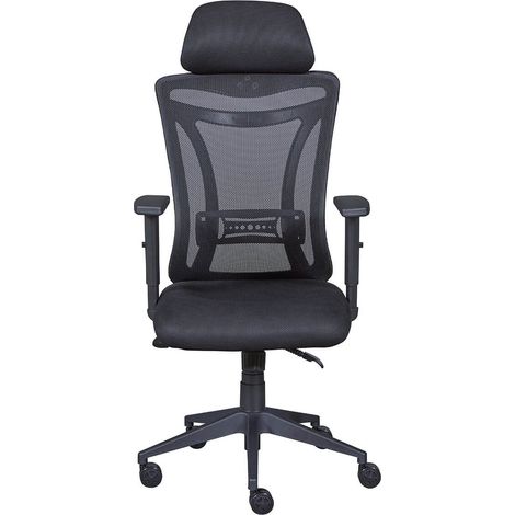 WALLY - Fauteuil de Bureau Tissu Mesh Noir et Appui-Tête (1/5)