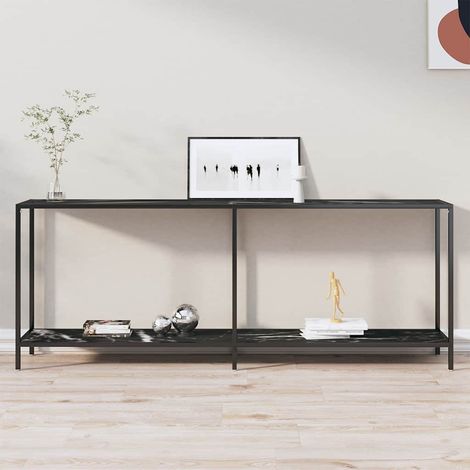 vidaXL Table console Noir 200x35x75,5 cm Verre trempé (1/5)