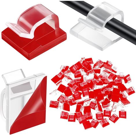 Fascette per cavi - Supporti per cavi - Fascette per cavi - 120 pezzi - 14 x 14 mm - Fascette per cavi per illuminazione esterna - AquaForge (1/5)