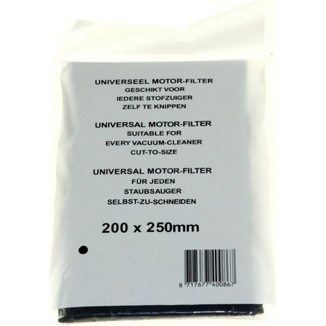 FILTRE MOTEUR UNIVERSEL 200 X 250 MM POUR PIECES ASPIRATEUR NETTOYEUR PETIT ELECTROMENAGER - 340929 (1/2)