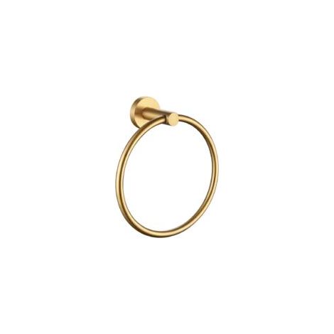 Toallero de pared de acero inoxidable - Soporte redondo para baño, aseo y cocina (oro cepillado) - Crezuo (1/4)