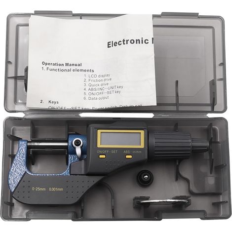 Micromètre numérique extérieur électronique en Acier, 0-25mm 0.001mm, vis, Grand écran LCD, Vernier numérique, jauge à Pied à Coulisse (1/5)