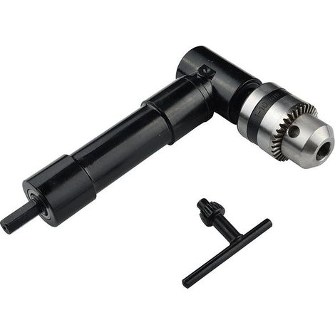 Right Angle Drill Chuck, 90° Self-Tightening Right Angle Chuck, 1-10 mm Electric Shank, Drill Extension Tool, for Working in Tight Corners (1/3)
