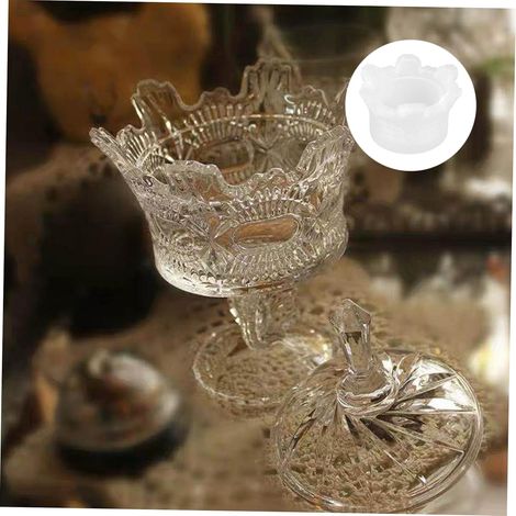 Molde de resina epoxi con forma de corona de cristal para caja de almacenamiento, 1 juego. (1/5)