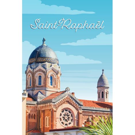 Tableau sur toile illustration Saint-Raphaël 30x45 cm - Impression sur Toile Murale Décorative - Image imprimée en HD sur Toile - Toile sur Châssis en Bois FSC - Fabriqué en France (1/5)