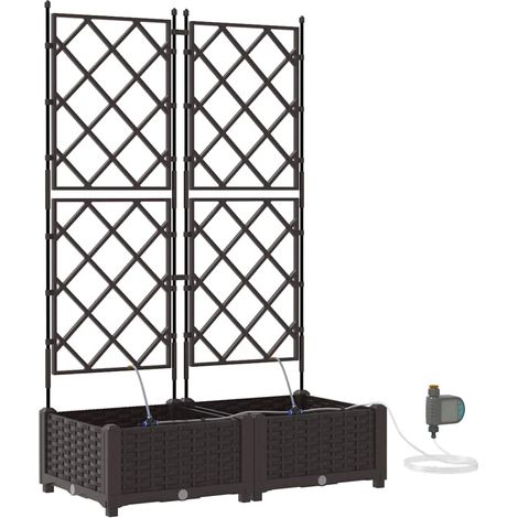 Maison Exclusive - Vaso da giardino 2 pcs Marrone 80 x 40 x 126 cm Plastica