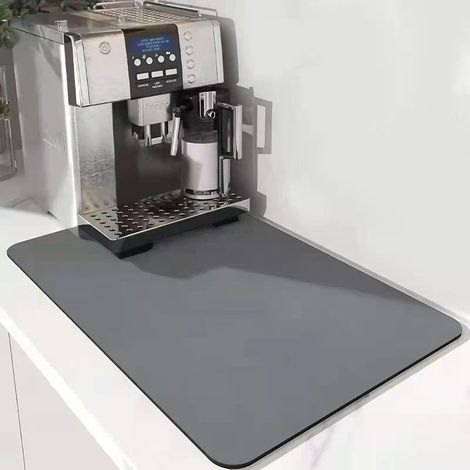 Tapis de séchage vaisselle super absorbant en nanofibres à séchage rapide, tapis égouttoir lavable en machine pour cuisine 40 x 30 cm (gris) - OUYLAF (1/5)