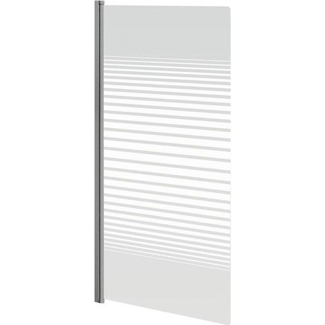 GO by Van Marcke Ammos paroi de baignoire 750x1300mm 1 partie 4mm réversible décor verre de sécurité profils aluminium anodisé