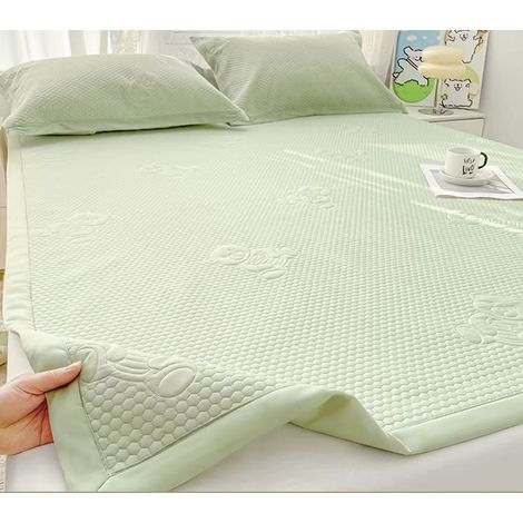 Drap rafraîchissant d'été pour lit simple et double – Drap de lit effet frais et respirant – Confort thermique pour des nuits plus agréables (Vert - 200 × 220 cm)