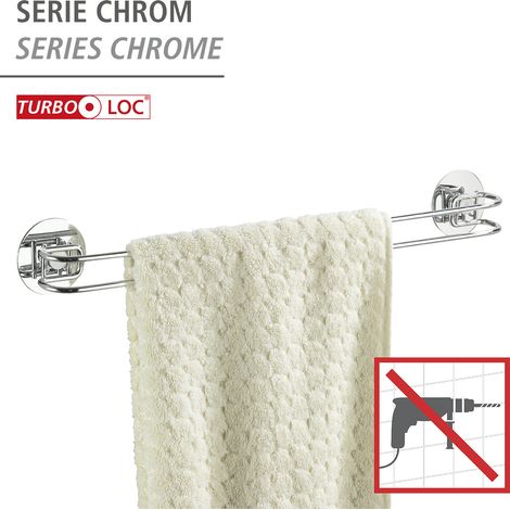 Wenko Turbo-Loc Handtuchstange Stahl, beige Badetuchhalter (1/5)