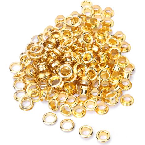 100 rivets creux à œillets laiton 6mm – Double face or pour sac/ceinture/chaussure (1/5)