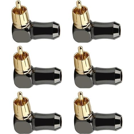 Lot de 6 connecteurs RCA mâles coudés à 90° (1/5)