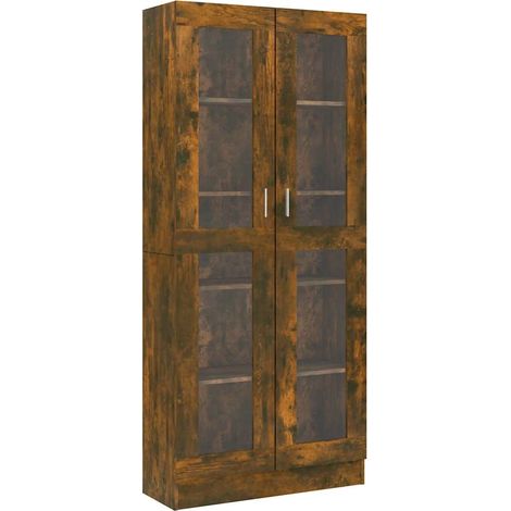 Vitrina madera contrachapada roble ahumado 82,5x30,5x185 cm vidaXL