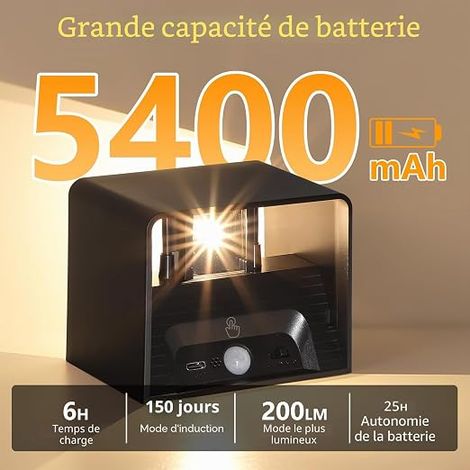Rechargeable Wall Lamp 70CM Black Modern Indoor (1/4)
