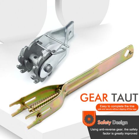 Tensor de valla con llave de resorte – Herramienta para reparar y tensar vallas (Kit de llave + tensor)