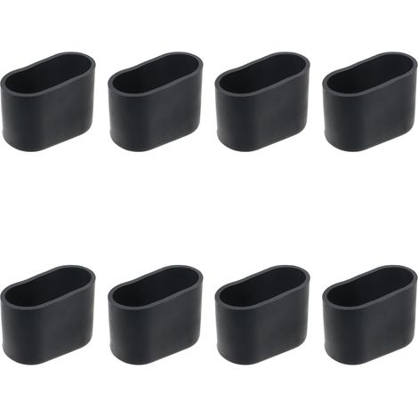 Stuhlbeinschoner, ovale Silikon-Möbelfüße, Bodenschutz gegen Kratzer, 8 Stück schwarz/8 Stück 30 x 60 mm