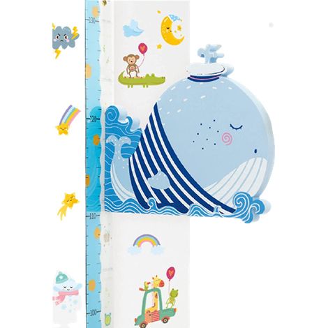 Ruler Hauteur Enfant - Tableau Croissance 65 À 185 Cm - Avec Tête Magnétique Animale - Pour Mur Verre Bois Métal - 1 Pièce (1/5)