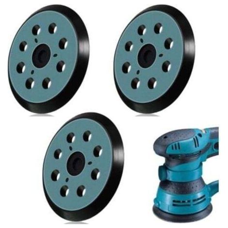 ALLIANDIS3Pcs Plateau Ponceuse pour 125mm, Plateau de Ponçage 8 trous pour Makita BO5041 M9202B M9204B DBO180 (1/4)