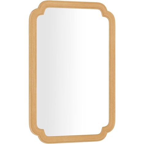Specchio da parete rettangolare con cornice in legno 90x60 cm