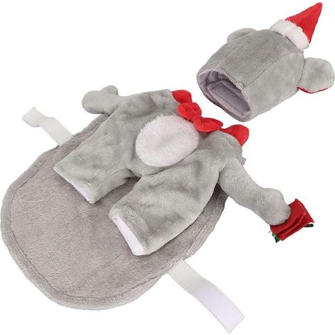 Déguisement de Noël pour chien, doux, respirant et chaud, vêtements pour chat, adorable et amusant déguisement d'animal de compagnie avec couvre-chef (1/2)