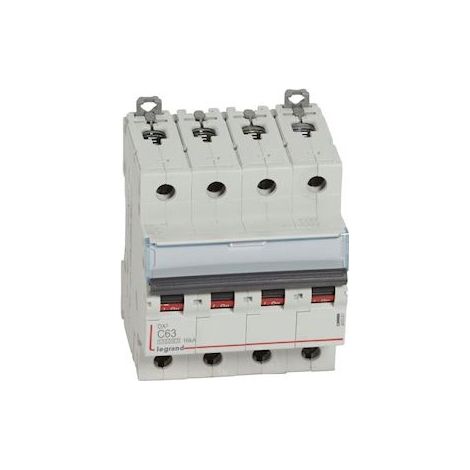 Disjoncteur DX³10000 16kA arrivée haute et départ bas à vis 4P - 400V - 63A - courbe C - 4 modules - 409361 - LEGRAND