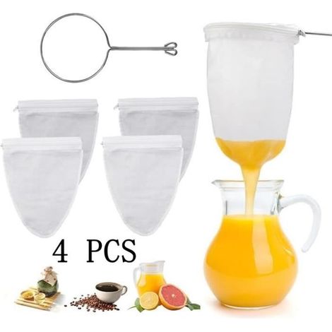 Sac à Lait de Noix - Marque Non Spécifiée - 4 Sacs en Coton - 26x21cm - Réutilisable - Filtration Fine (1/4)