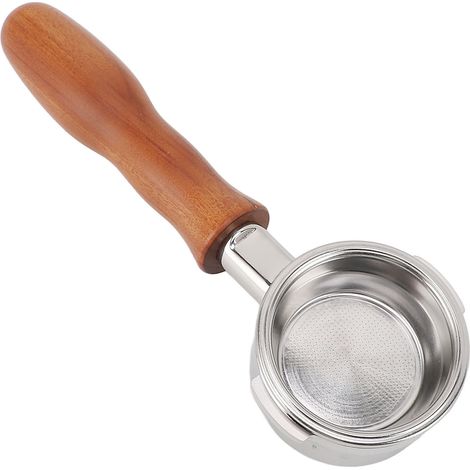 Porte-filtre sans fond de 58 mm avec filtre panier à 2 oreilles, en acier inoxydable, poignée en bois, accessoire amovible pour machine à café WPM 130. (1/5)