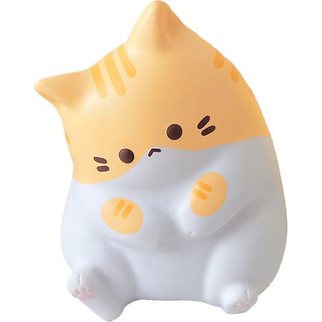 Chaton écrasable jaune, jouet anti-stress doux en PU, lent retour, décoration mignonne pour famille, bureau, voyage (1/5)