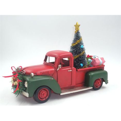 Decorazione Casa Natalizia Furgoncino con Albero di Natale in Latta 26 x 11 cm (1/2)