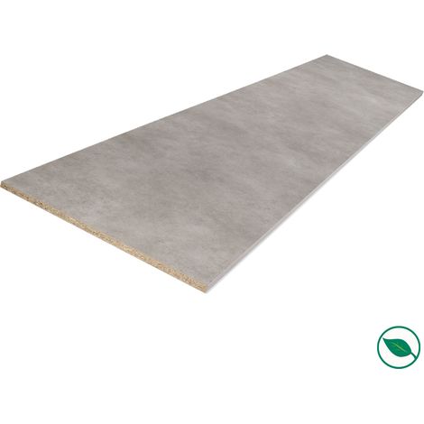 Forestea – Tablette mélaminée béton alu 2500 x 600 x 18 mm – Label PEFC 75% – Chants non revêtus sur la largeur