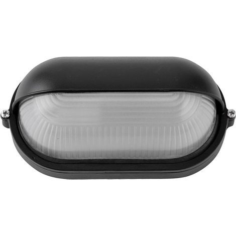 APPLIQUE DA PARETE OVALE NERO CON PIASTRA FRONTALE - 40W E27