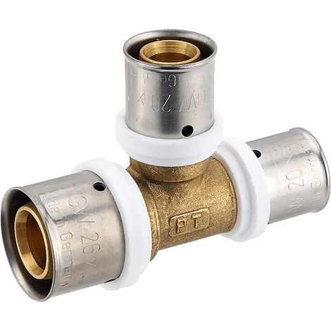 Pressfitting-T-Stück - reduziert - 26 x 3,0 - 20 x 2,0 - 20 x 2,0 mm für MV-Rohr