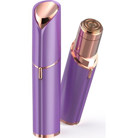 Rasoir Électrique Visage Femme, Tondeuse Poils Lévre Doux Sans Douleur, Précision Plaqué Or 18K avec Lumière LED Intégrée, Portable (1/5)