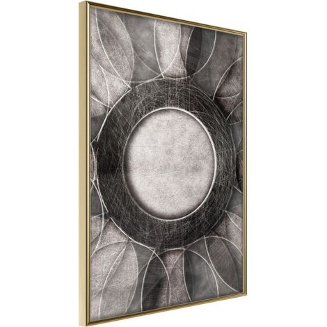 Affiche Murale Encadrée "Circles" 40 x 60 cm Or (1/2)