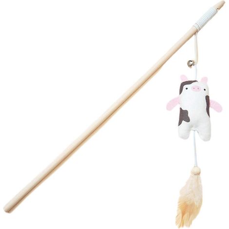 Chat Teaser Wet - avec Plume, Peluche et Clochette - pour Intérieur Chaton Play et Exercice (1/5)